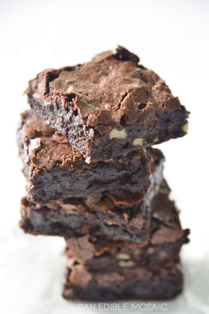 stack of the best chewy brownies
