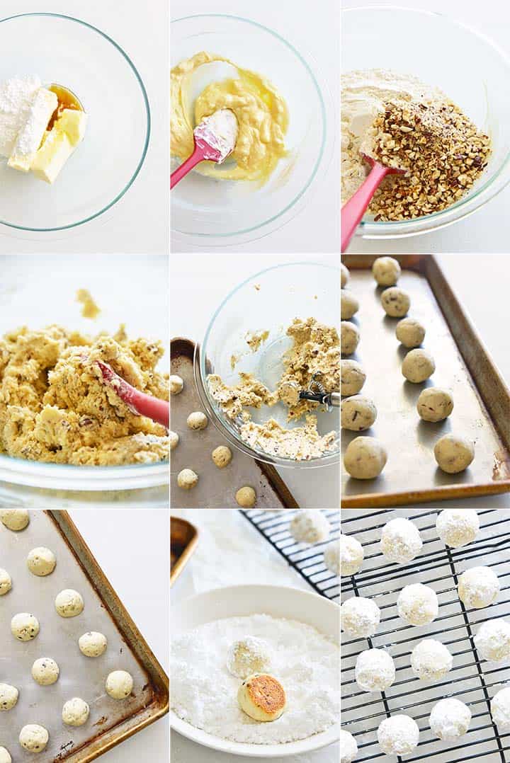 how to make russian tea cakes collage