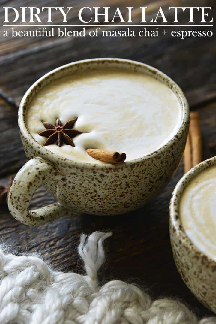 masala chai with espresso in a dirty chai latte