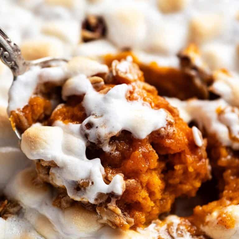 sweet potato casserole with marshmallows featured image
