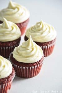 Red Velvet Cupcakes Recipe on White Tabletop