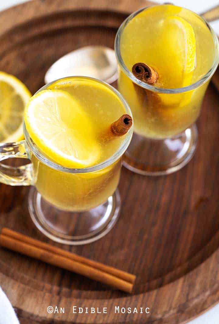 Hot Toddy with Cinnamon Stick and Lemon