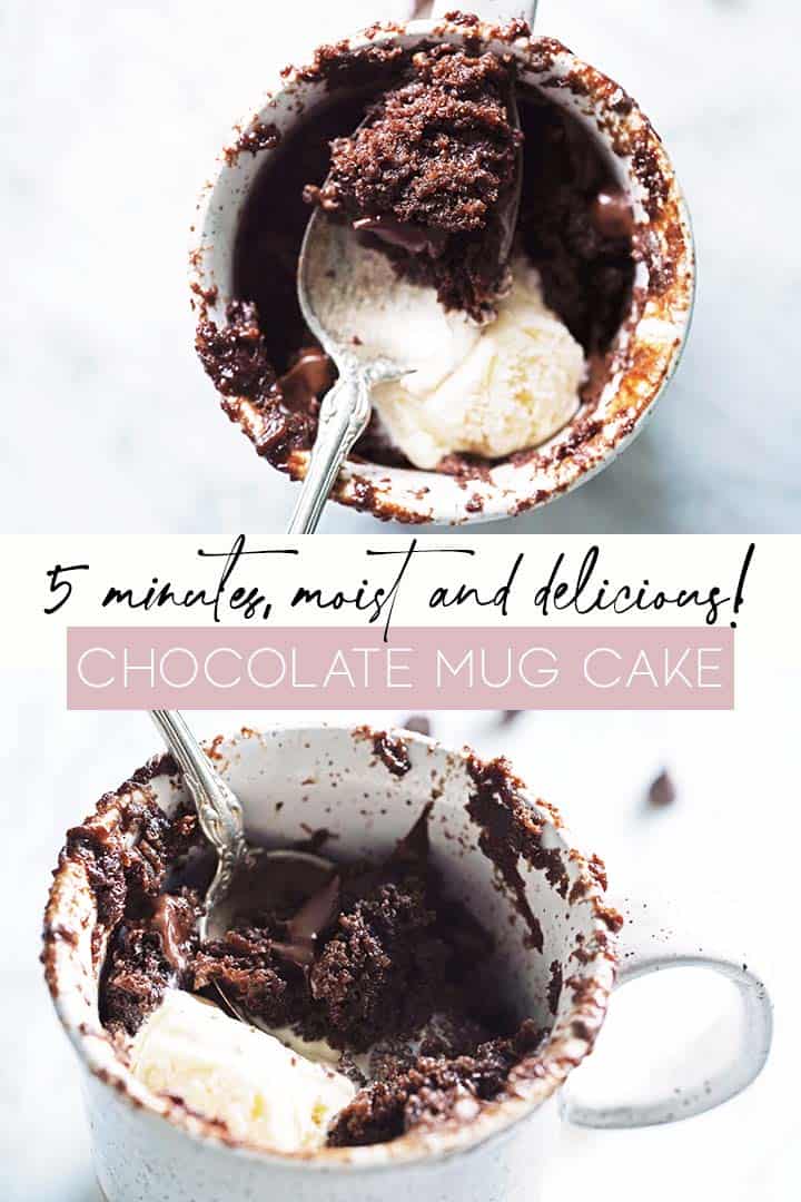 chocolate mug cake recipe pin