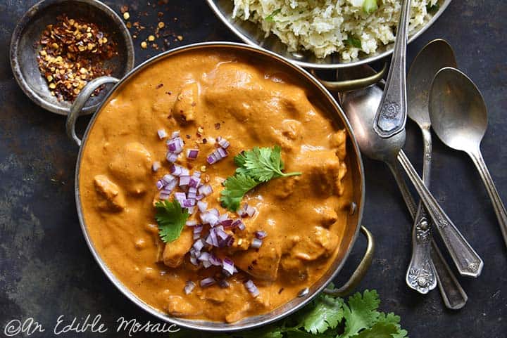 Top View of Low Carb Butter Chicken