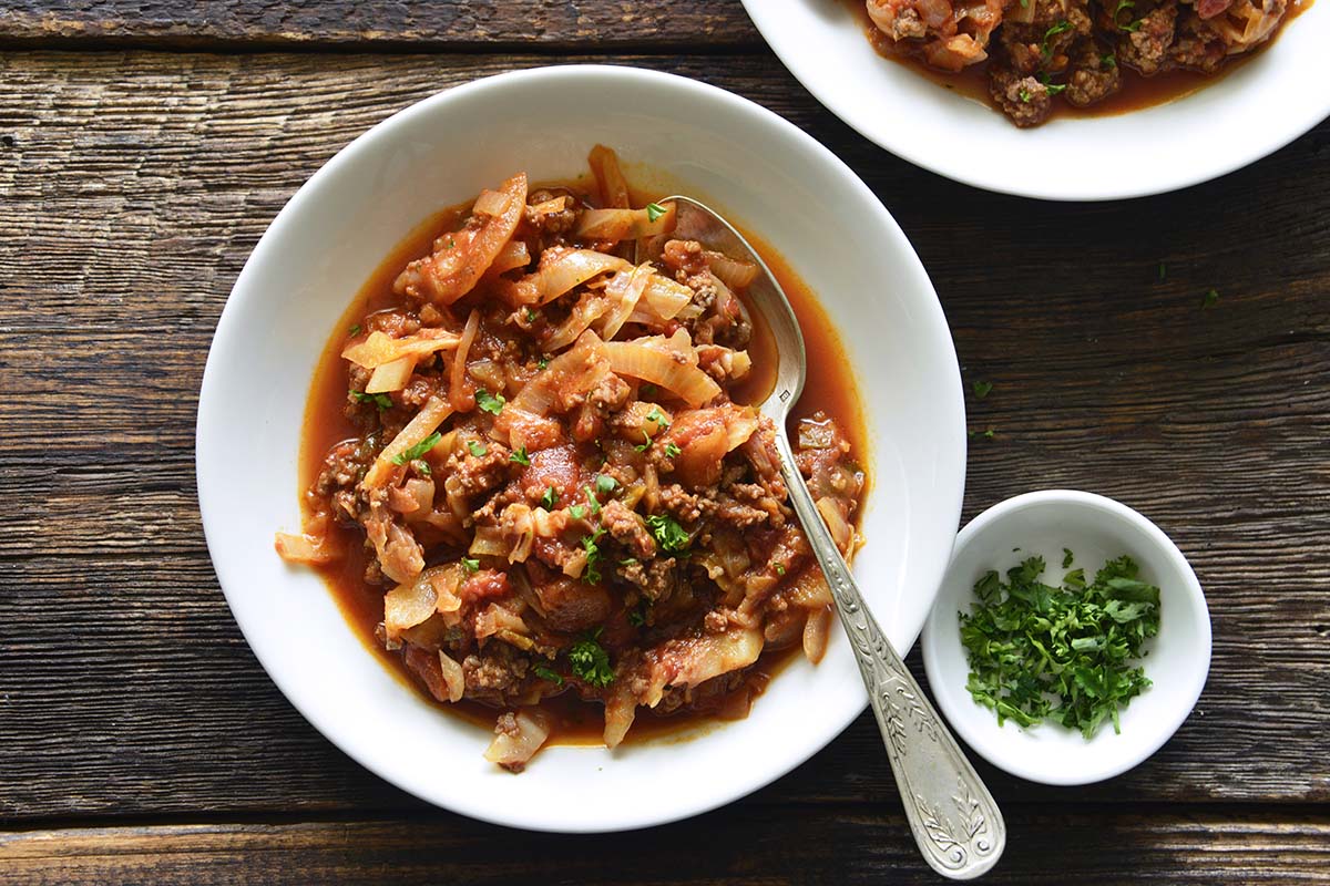 low carb gluten free deconstructed cabbage rolls