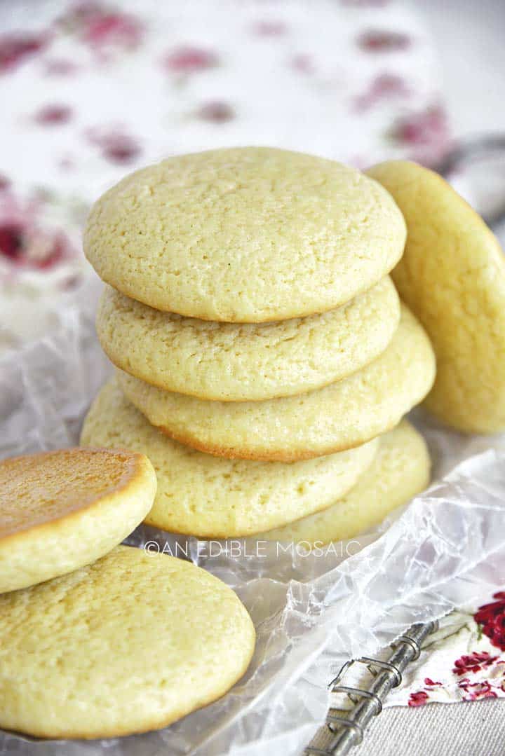 soft sugar cookies in stack