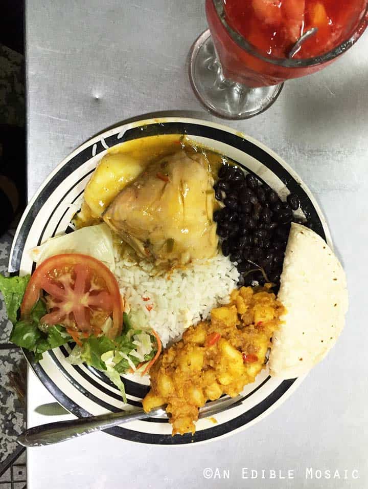 Chicken with Black Beans and Rice in Costa Rica
