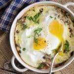 Baked Eggs with Mushrooms and Cheese Featured Image