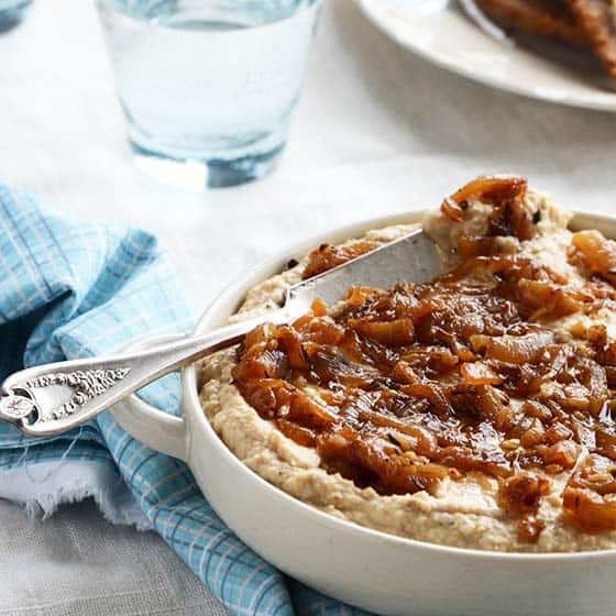 caramelized onion chickpea spread featured image