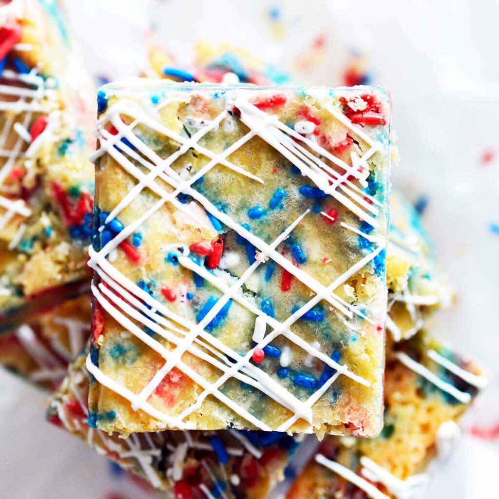 Fourth of July blondie dessert bars featured image