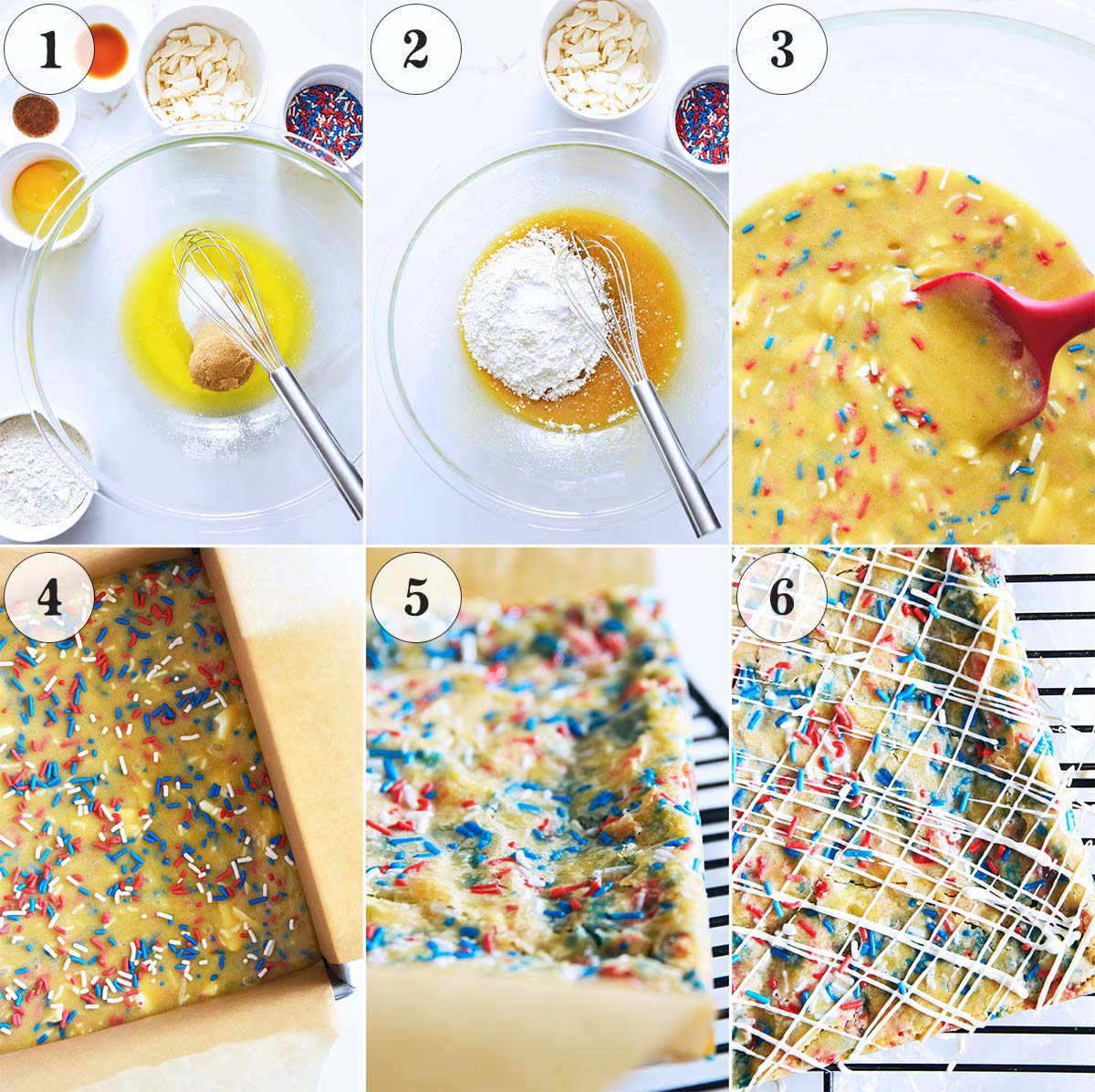 how to make red white and blue blondie dessert bar cookies