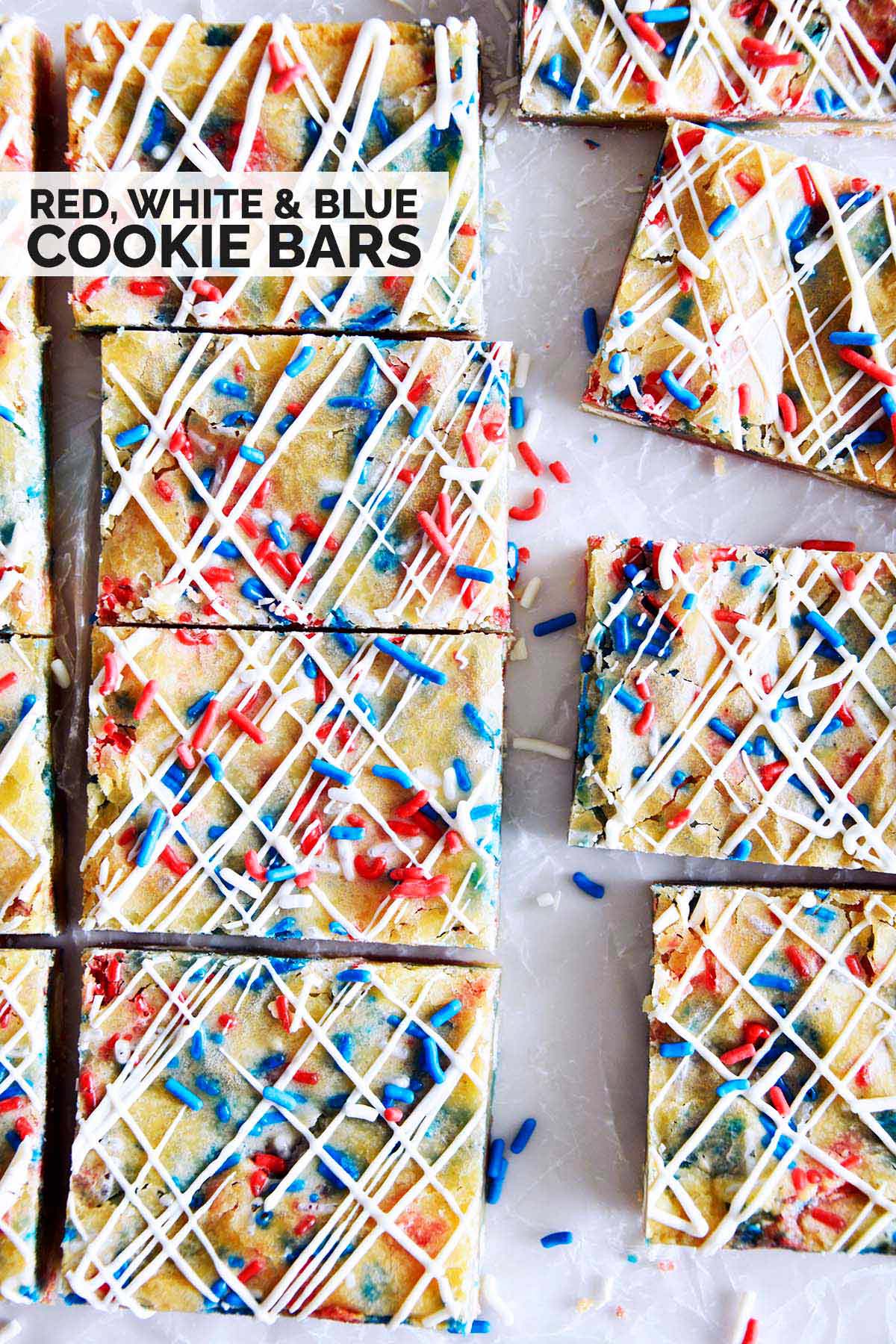 patriotic red white and blue blondies cookie dessert bars
