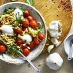 roasted tomatoes with pasta featured image