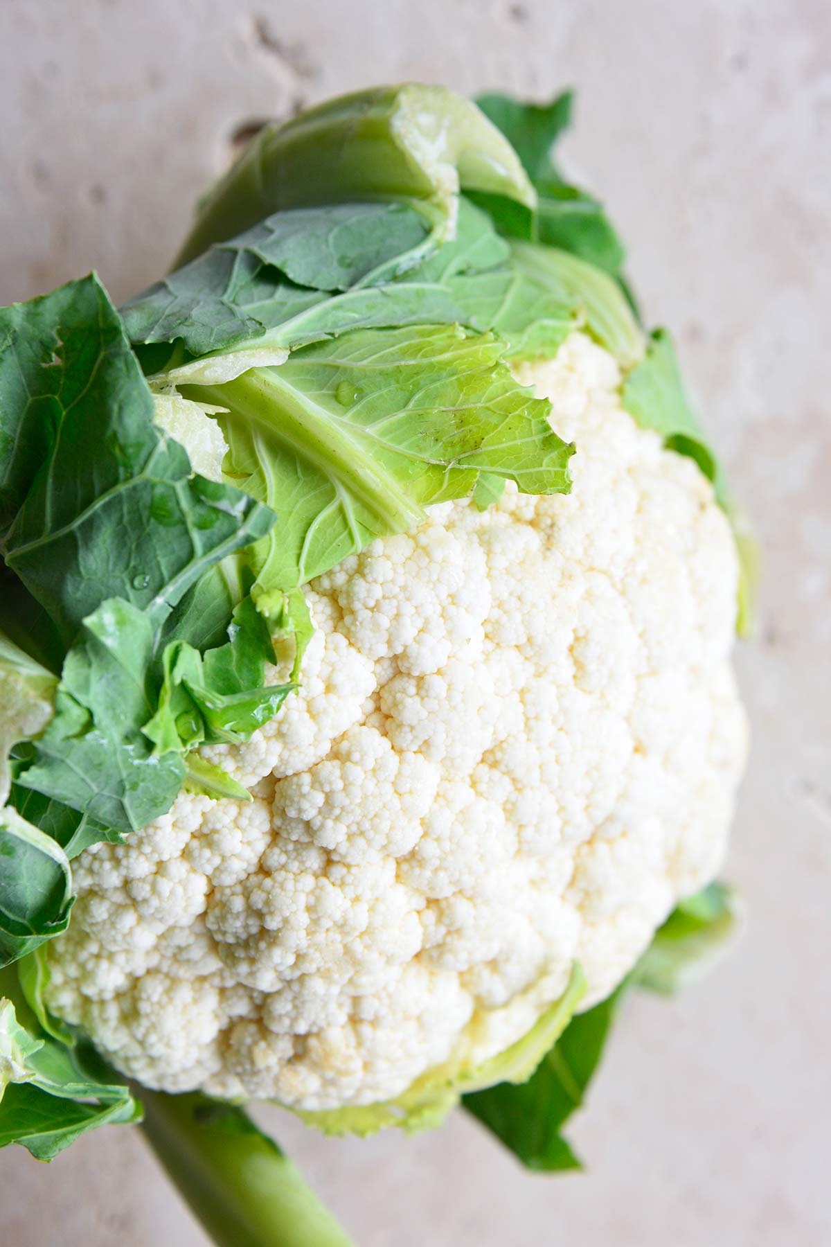 whole head of raw cauliflower