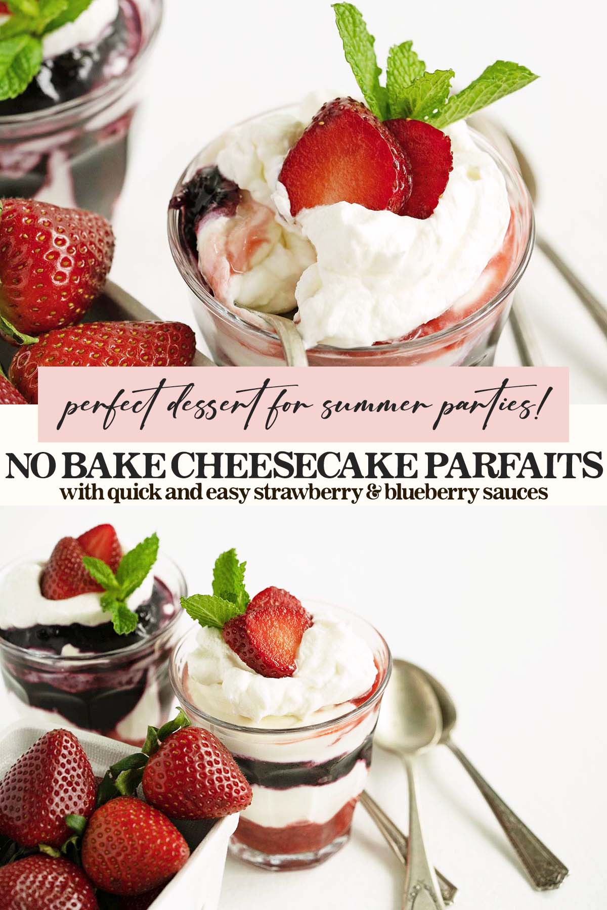 no bake cheesecake parfaits recipe pin