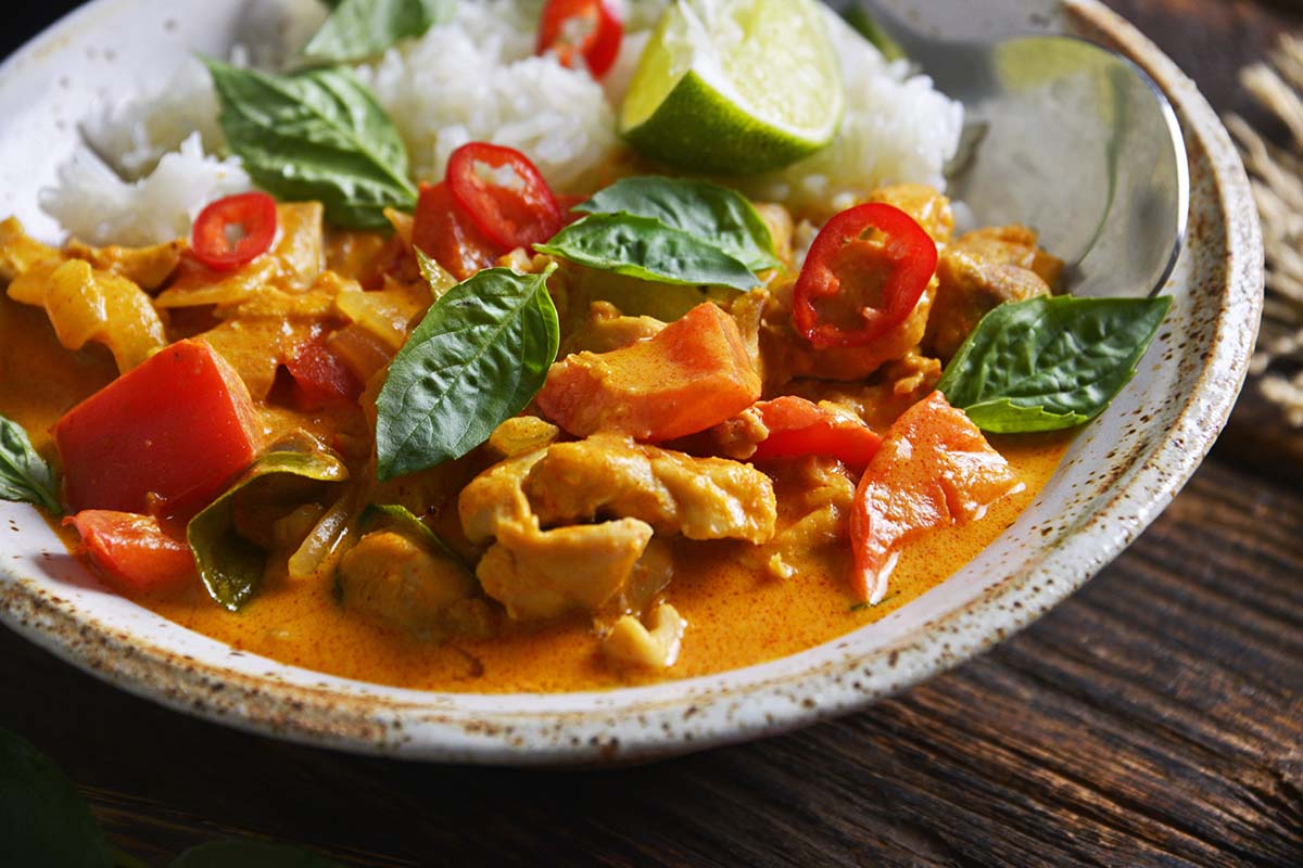 peanutty Thai Panang Curry with red curry paste