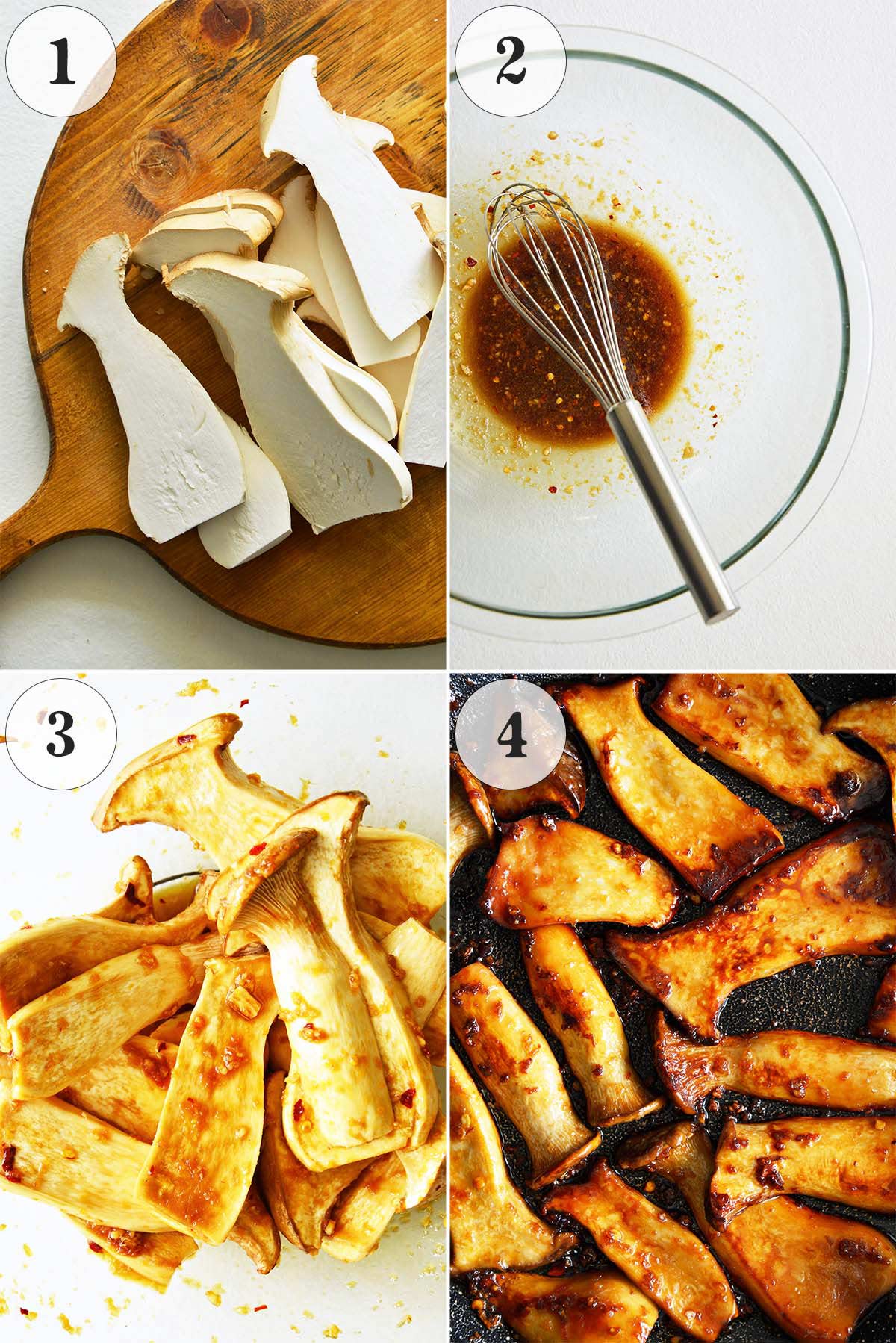 how to make glazed king oyster trumpet mushrooms