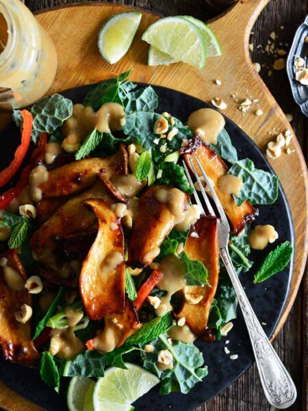 brown sugar soy glazed king trumpet mushroom salad recipe