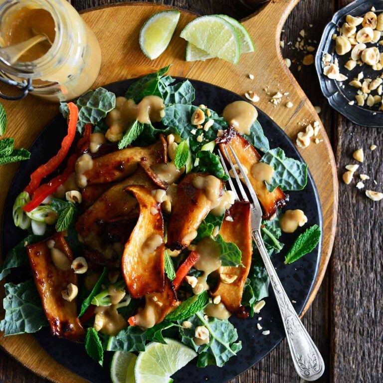 brown sugar soy glazed king trumpet mushroom salad recipe