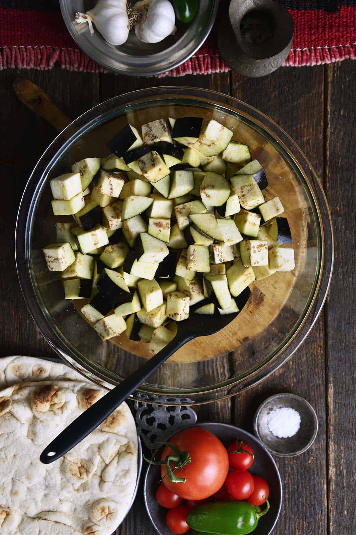 salting eggplant