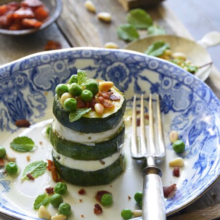 zucchini stacks with goat cheese featured image