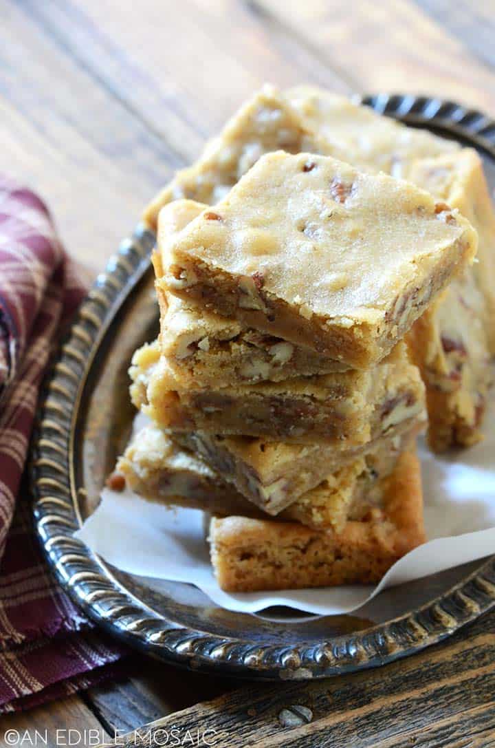 stack of butterbeer blondies