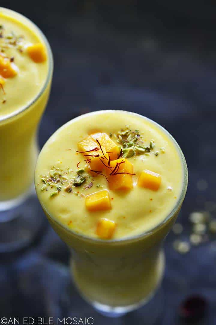 mango lassi close up