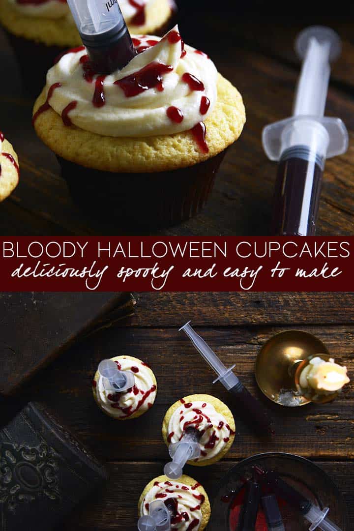 bloody halloween cupcakes recipe pin