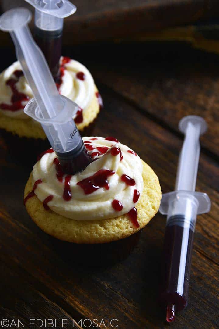 halloween cupcakes with fake edible blood