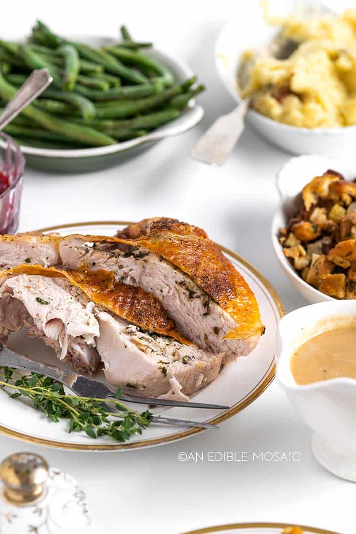 garlic and herb butter roast turkey breast