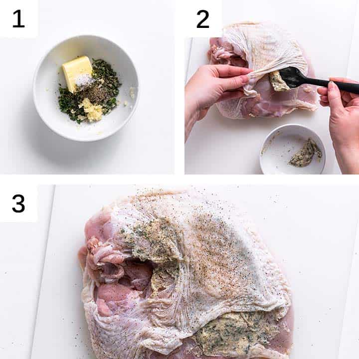 how to make garlic herb butter turkey breast