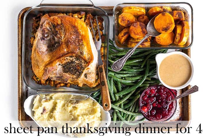 sheet pan thanksgiving dinner for 4 with description