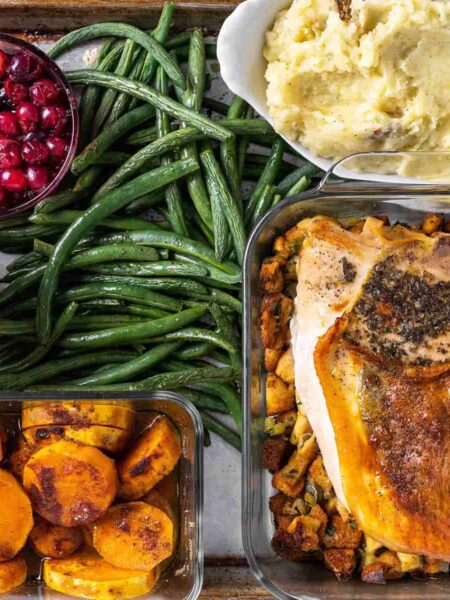 thanksgiving turkey sheet pan dinner menu featured image
