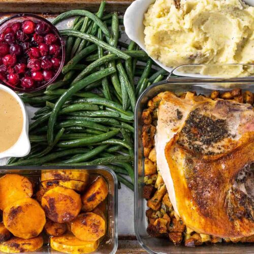 thanksgiving turkey sheet pan dinner menu featured image