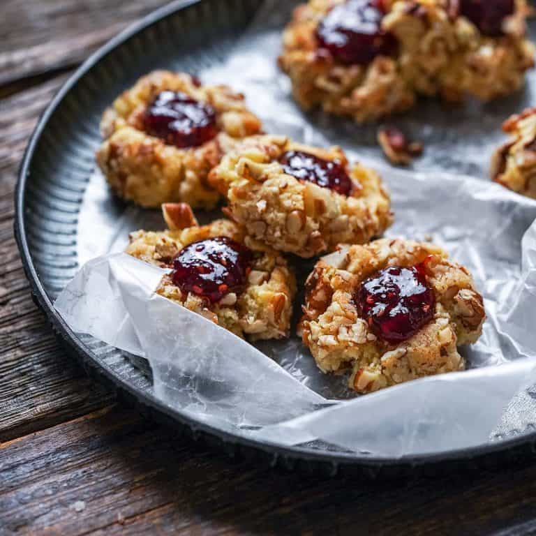 keto jam thumbprint cookies featured image