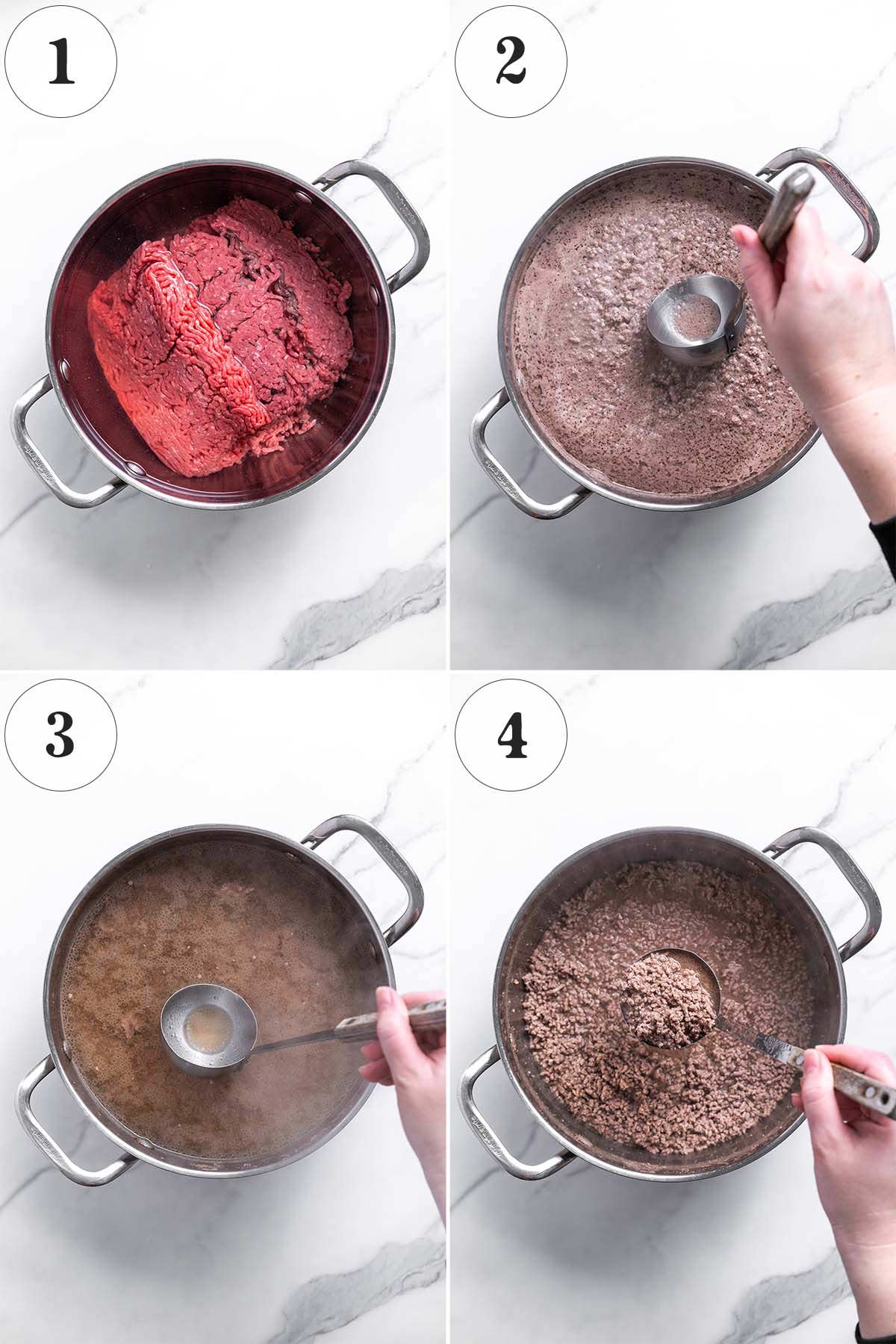cooking down ground beef to make taco meat