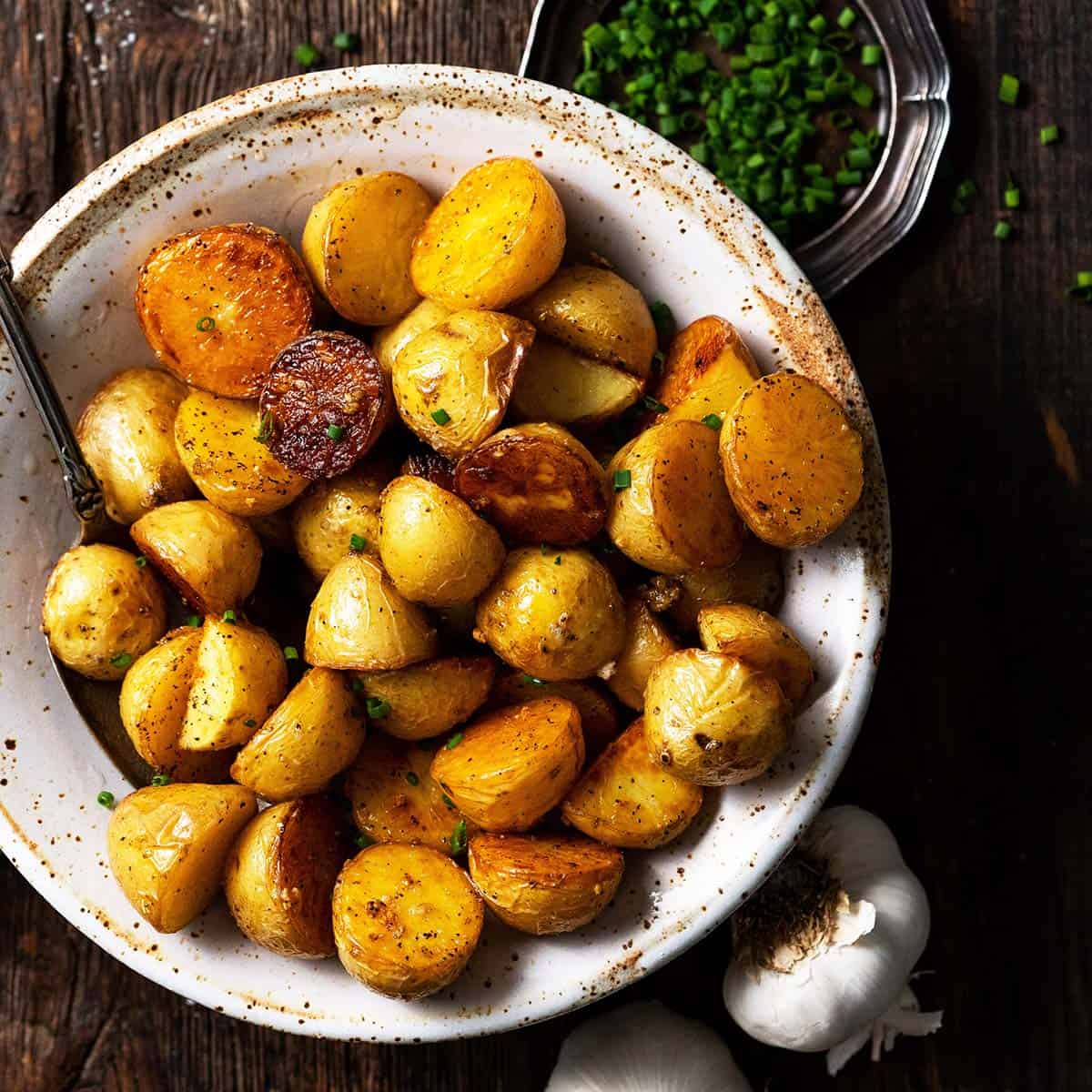 Crispy Roasted Red Potatoes (with yummy seasoning!) - Fit Foodie Finds