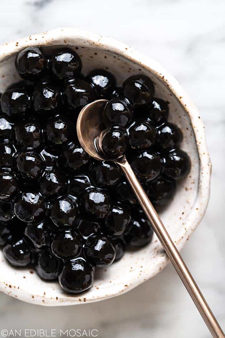 black tapioca pearls