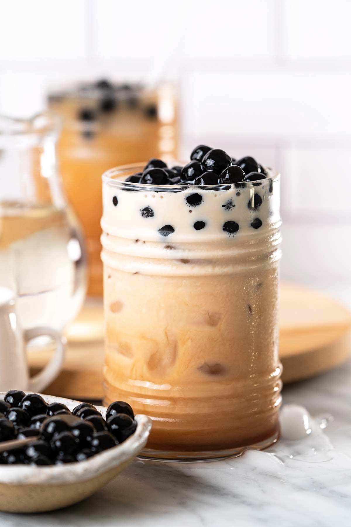 boba drink with milk tea