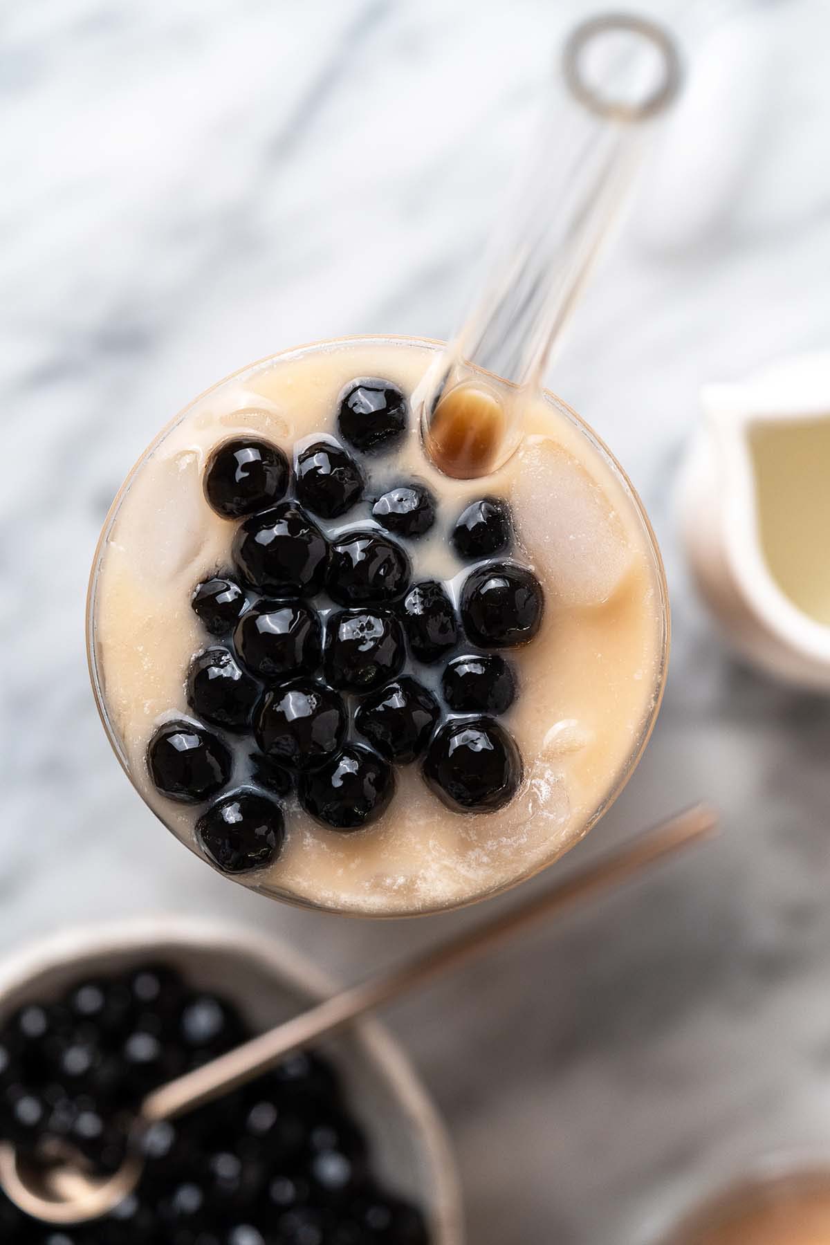 bubble milk tea recipe with tapioca pearls
