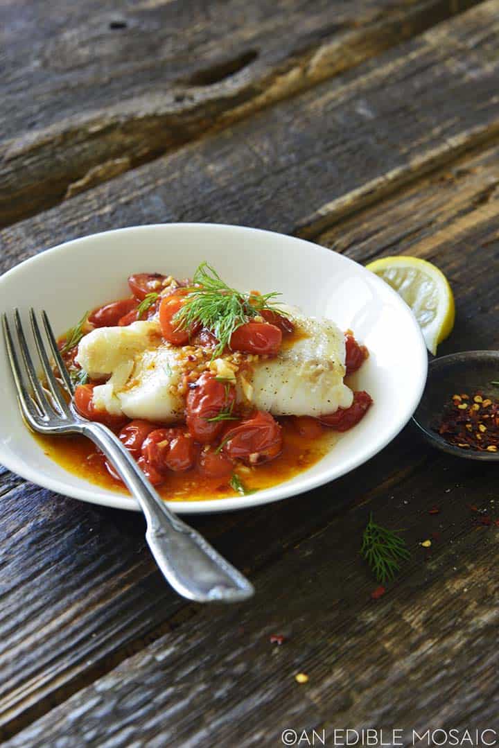 cod fish with tomato garlic sauce