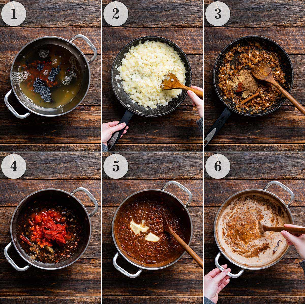 how to make traditional Punjabi style Indian butter lentils
