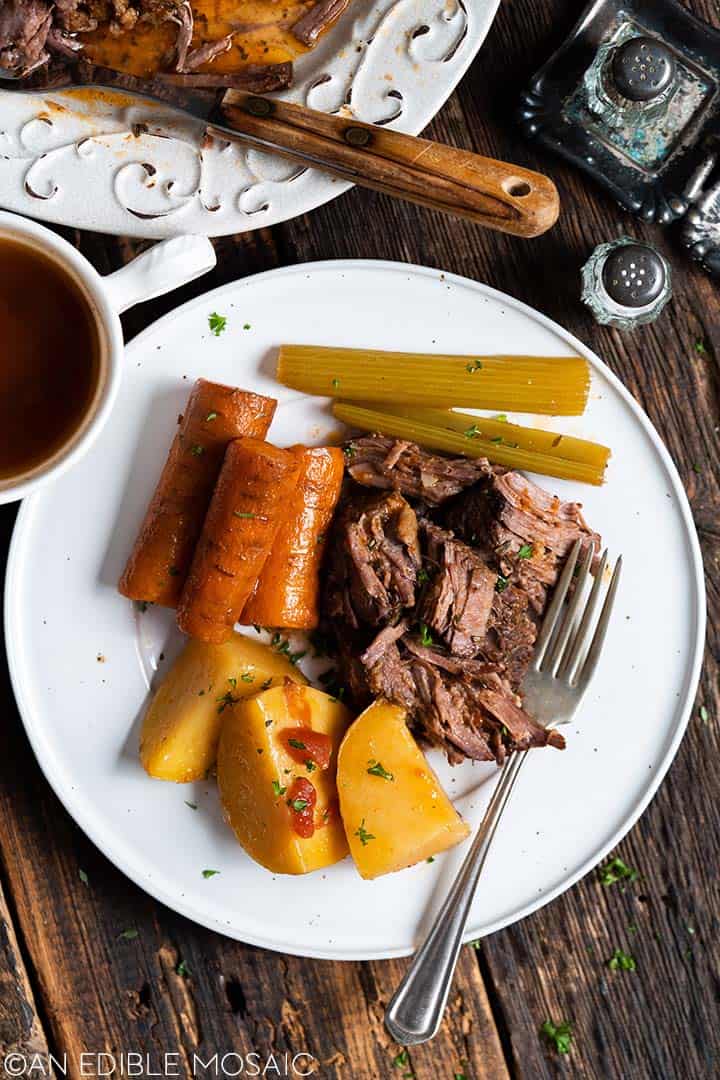 passover pot roast meal on plate