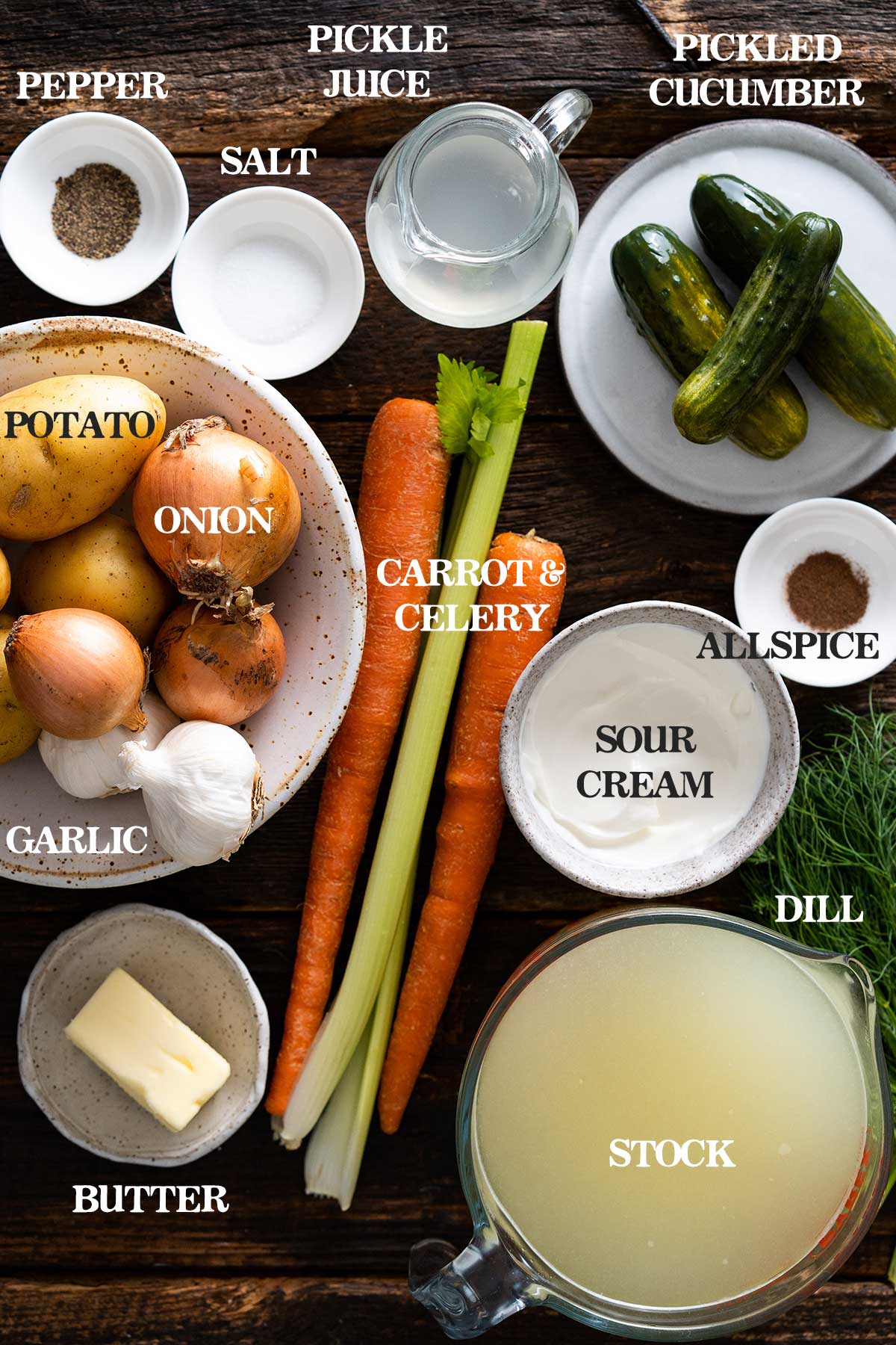 polish dill pickle soup recipe ingrediients