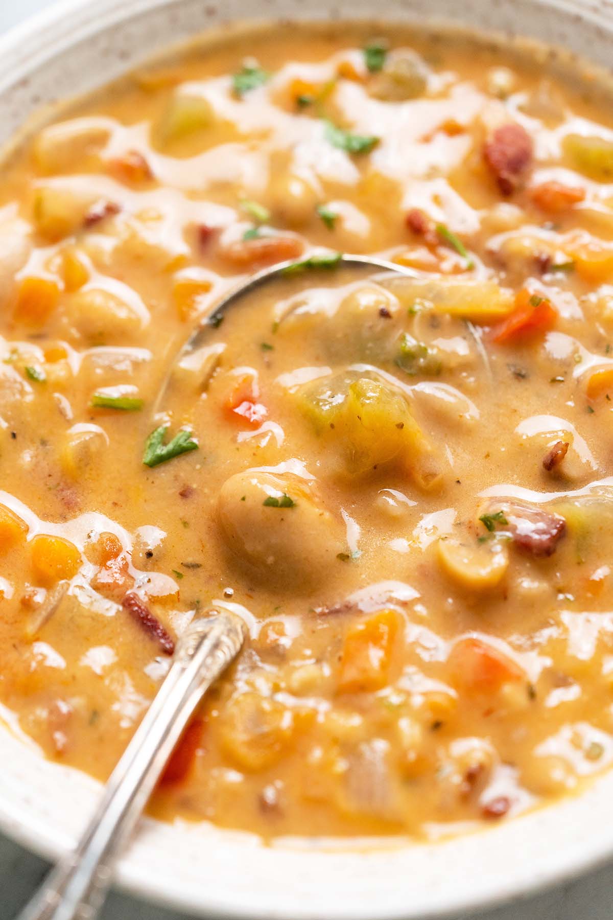 the best healthy creamy white bean soup of your life