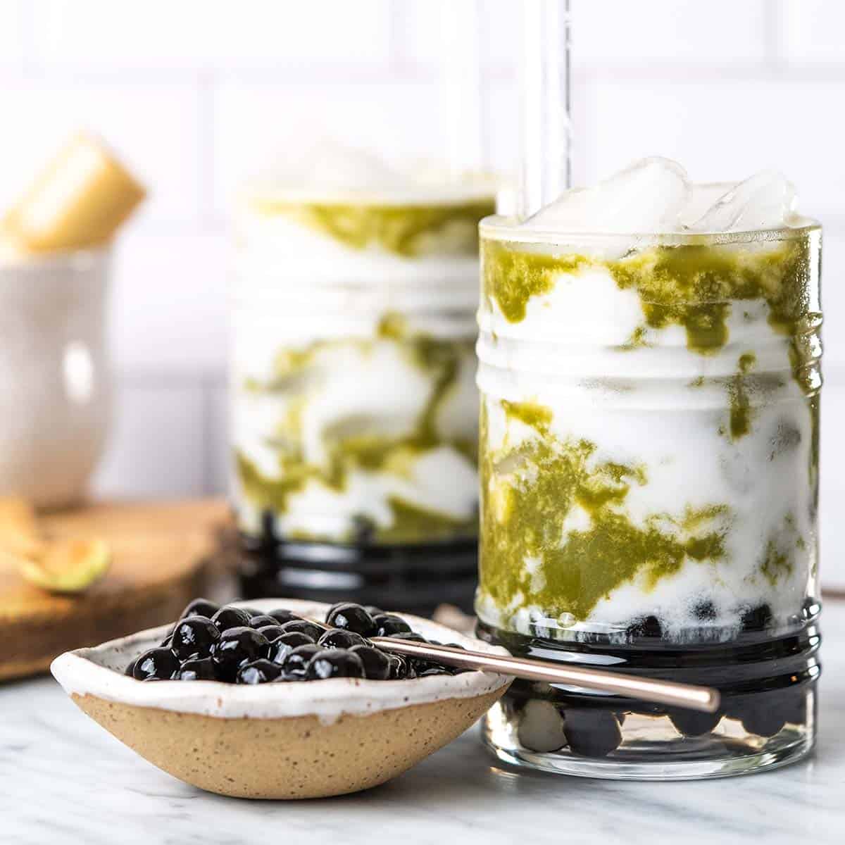 matcha milk tea boba featured image