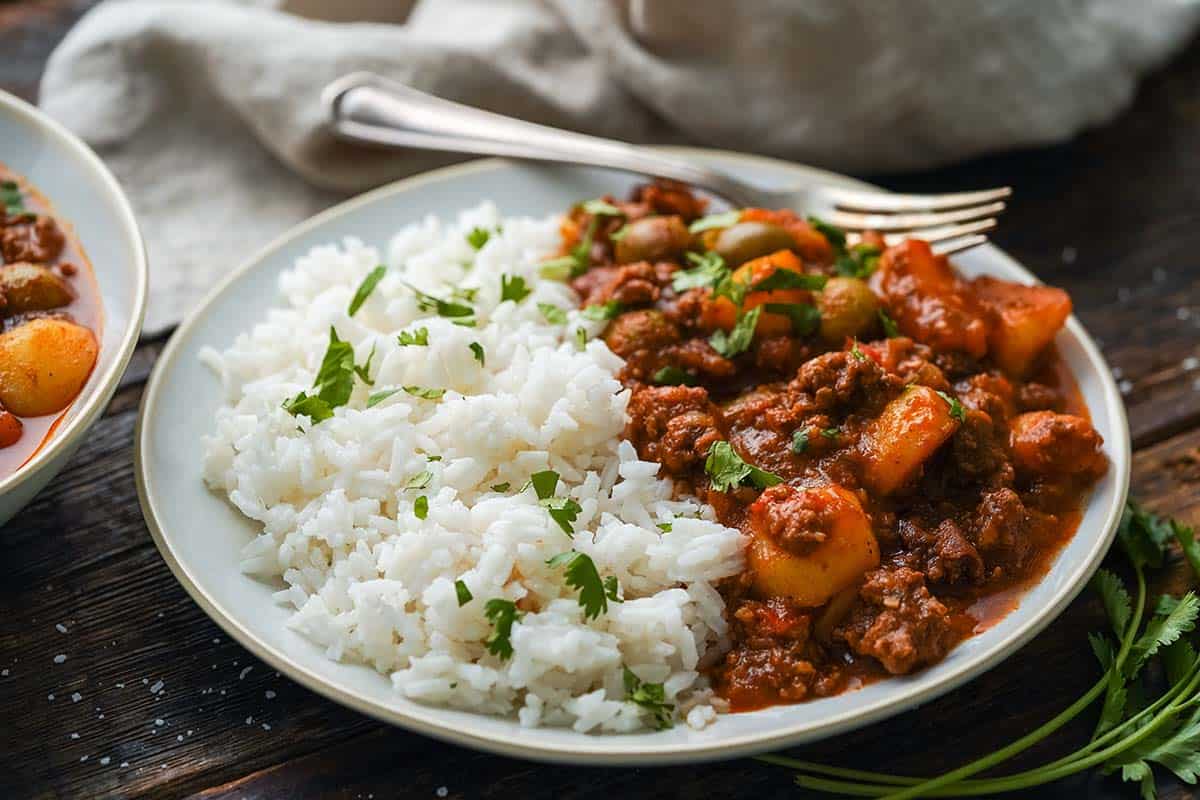 weeknight ground beef dinner with rice