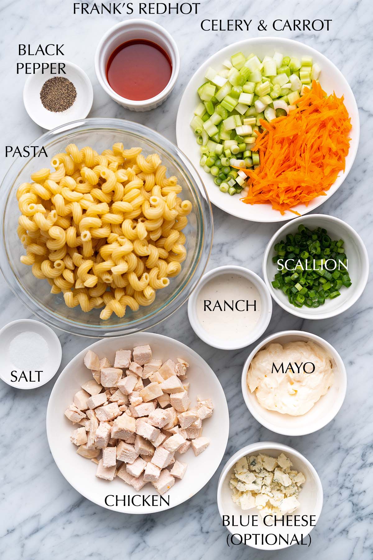 buffalo chicken pasta salad ingredients