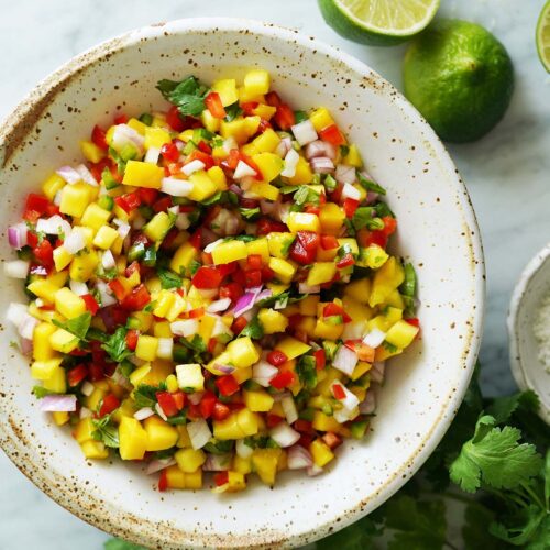 fresh mango salsa recipe featured image