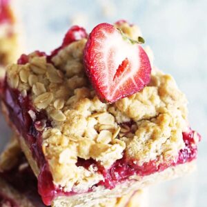 strawberry oatmeal bars recipe featured image